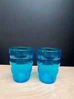 2 blauwe drinkglazen, Ophalen of Verzenden, Gebruikt, Waterglas