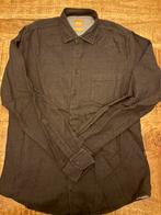 Hugo Boss overhemd grijs/zwart maat L, Kleding | Heren, Grote Maten, Overhemd, Verzenden, Zwart, Zo goed als nieuw