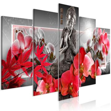 962 Orchidee Buddha XXL 5 Luik Schilderij 200x100cm Nieuw