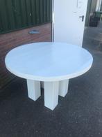 tafel rond wit hout gelakt vintage retro design, Huis en Inrichting, Ophalen, 50 tot 100 cm, 50 tot 100 cm, Rechthoekig