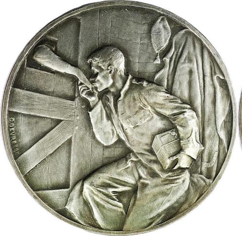 (G. Devreese)Duitse krijgsgevangenen WWI 1915, Postzegels en Munten, Penningen en Medailles, Brons, Buitenland, Ophalen of Verzenden