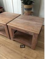 Twee teak hout tafels tafeltjes salontafel bijzettafel, Zo goed als nieuw, Hout, Ophalen
