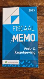 Wolters Kluwer- fiscaal memo 2025 Wet - & Regelgeving., Boeken, Verzenden, Nieuw, Wolters Kluwer