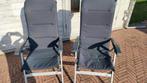 2  campingstoelen incl. Voetenbank, Tuin en Terras, Tuinstoelen, Ophalen, Zo goed als nieuw, Aluminium, Inklapbaar