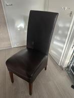 4 Bruine lederen eetkamerstoelen, Ophalen, Gebruikt, Bruin, Leer