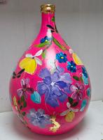 Roze Vaas met Bloemmotief, Overige kleuren, 50 tot 75 cm, Ophalen of Verzenden, Glas