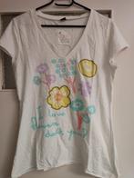 Liv gebroken wit dames shirt met bedrukking en v-hals, Kleding | Dames, T-shirts, Wit, Maat 42/44 (L), Ophalen of Verzenden, Korte mouw