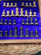 Vintage marmeren schaakspel in kistje, Hobby en Vrije tijd, Gezelschapsspellen | Bordspellen, Ophalen of Verzenden