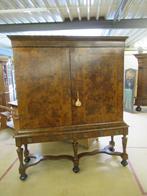 Oer 11648 ANTIEKE 18e eeuwse wortelnoten kruisvoet kabinet, Antiek en Kunst, Ophalen