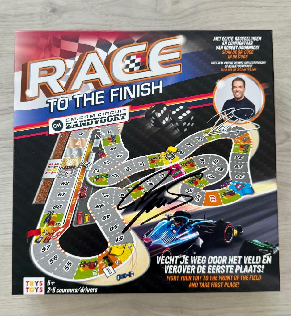 Spel RACE TO THE FINISH - gesigneerd door Robert Doornbos, Ophalen of Verzenden, Nieuw, Thys Toys