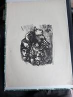 Lithografie met figuren stijl James Ensor Jeroen Bosch, Ophalen of Verzenden