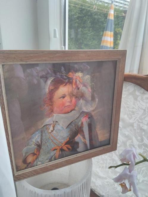 Leuke barok prent in lijst, Antiek en Kunst, Curiosa en Brocante, Ophalen of Verzenden