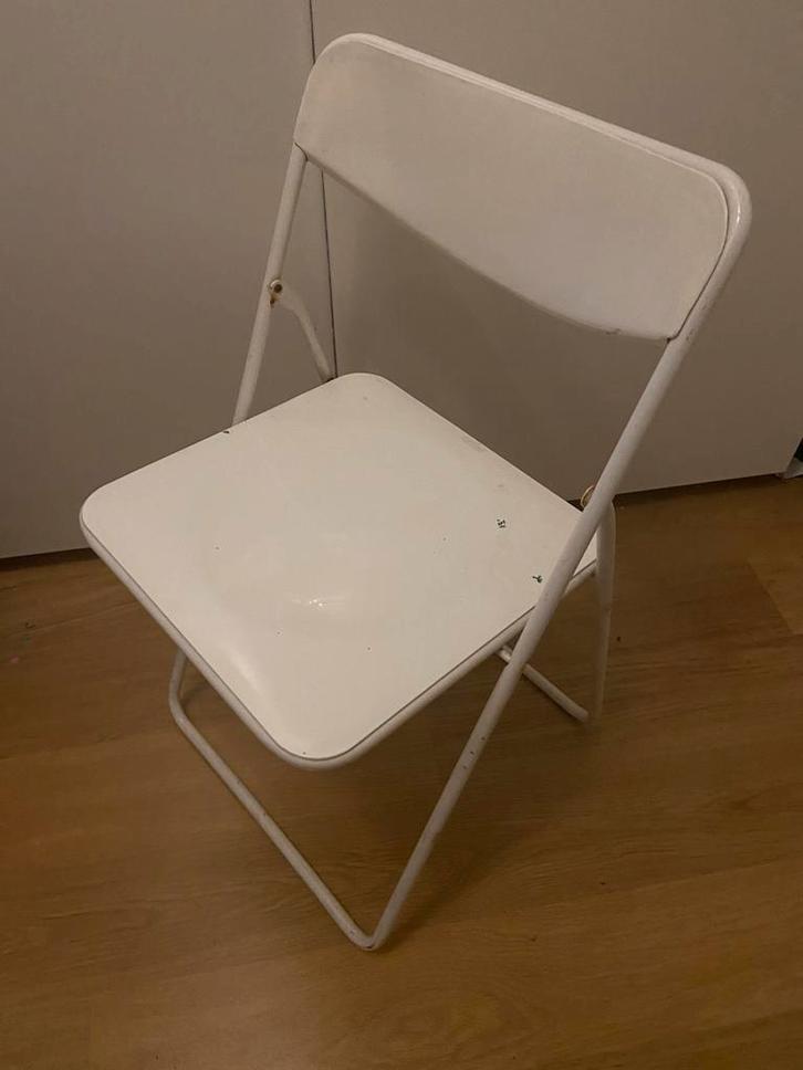 IKEA Witte klapstoel TED retro vintage Niels Gammelgaard, Huis en Inrichting, Stoelen, Gebruikt, Eén, Metaal, Wit, Ophalen