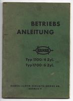 Hansa 1100 Hansa 1700 Betriebsanleitung, Ophalen of Verzenden