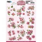 Amy Design CD12106 Pink Florals Mini 3D knipvel A4, Hobby en Vrije tijd, Kaarten | Zelf maken, Nieuw, Knipvel, Ophalen of Verzenden