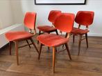Vintage/retro eettafelstoelen (4 stuks), Ophalen, Hout, Zo goed als nieuw, Vier