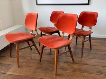 Vintage/retro eettafelstoelen (4 stuks) beschikbaar voor biedingen