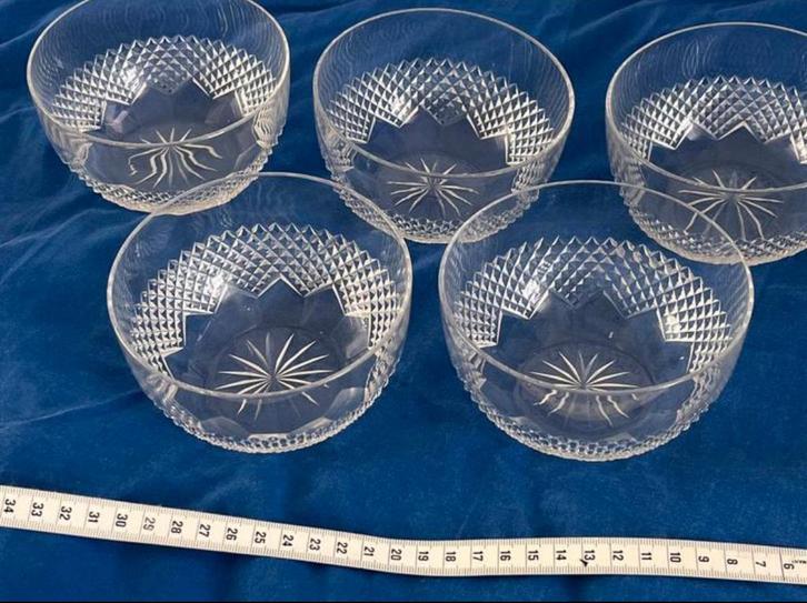 5 kristallen schaaltjes, Antiek en Kunst, Antiek | Glas en Kristal, Ophalen