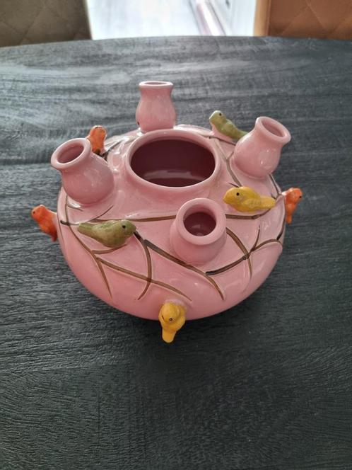 Mooie Bird Vase pink, vogeltjes vaas roze, Huis en Inrichting, Woonaccessoires | Vazen, Nieuw, Minder dan 50 cm, Glas, Ophalen of Verzenden