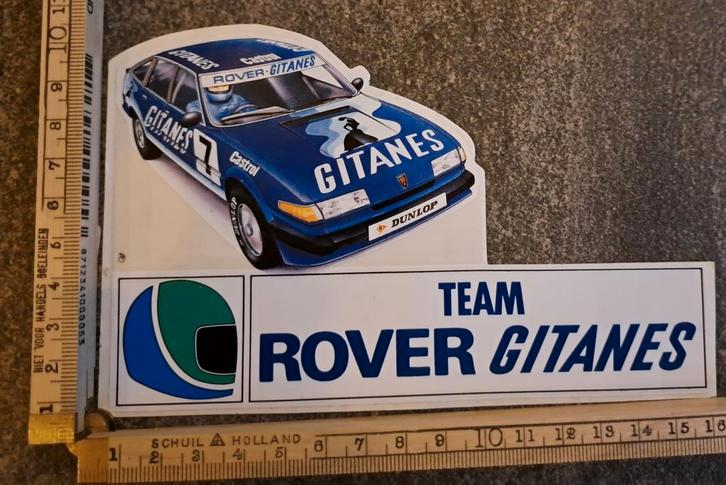 Vintage sticker Team Rover Gitanes Castrol autosport rally, Verzamelen, Stickers, Zo goed als nieuw, Overige typen, Ophalen of Verzenden