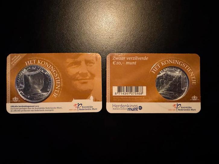 2x Koningstientje 2013, Postzegels en Munten, Munten | Nederland, Losse munt, Euro's, Koningin Beatrix, Zilver, Ophalen of Verzenden
