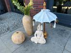 Kleine parasol en vazen, Tuin en Terras, Ophalen of Verzenden, Zo goed als nieuw, 1 tot 2 meter