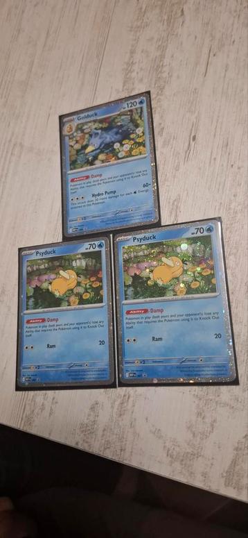 Pokemon Kaarten: Golduck & Psyduck (3 kaarten) beschikbaar voor biedingen