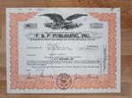 Waardepapier PBP Publishing INC, Ophalen of Verzenden, 1950 tot 1970, Aandeel