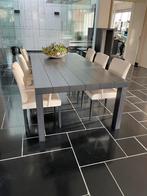 Eikenhouten Eettafel Zwart Gebeitst - 120x240cm, Huis en Inrichting, Ophalen, 100 tot 150 cm, Eikenhout, 200 cm of meer