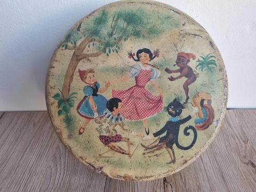Prachtig Antiek VTG Blik Sprookjes Petybon Biscoitos Brasil, Verzamelen, Blikken, Gebruikt, Koek(jes), Overige merken, Verzenden