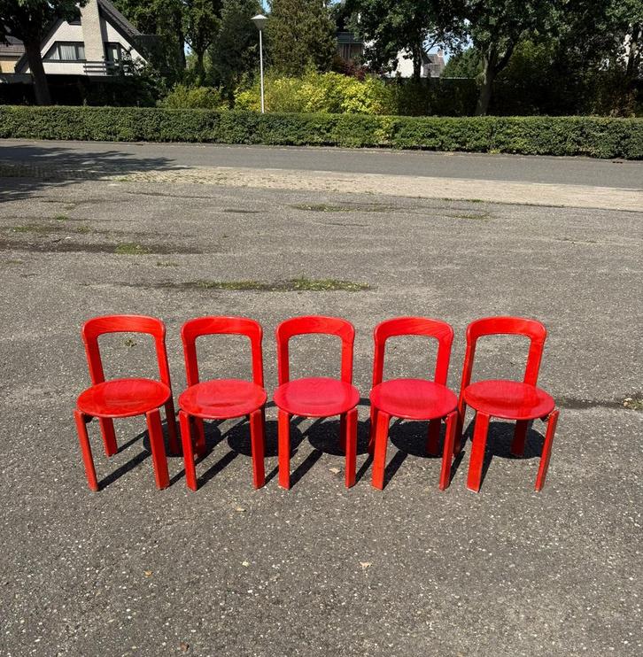 Kusch Co Bruno Rey stoelen rood, Antiek en Kunst, Antiek | Meubels | Stoelen en Banken, Ophalen