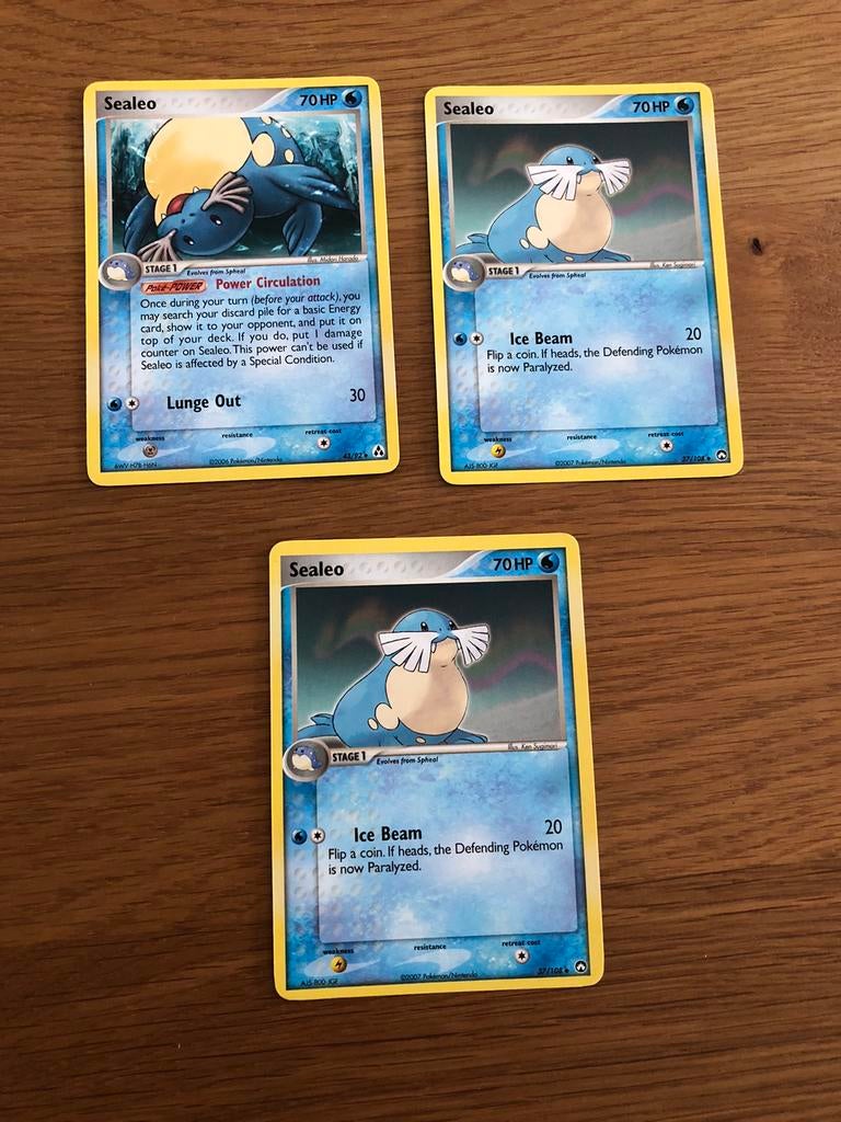3x Pokemonkaart Sealoe, Ophalen of Verzenden, Zo goed als nieuw, Meerdere kaarten