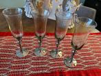 vier champagneglazen, Verzamelen, Glas en Borrelglaasjes, Ophalen of Verzenden, Zo goed als nieuw, Overige typen