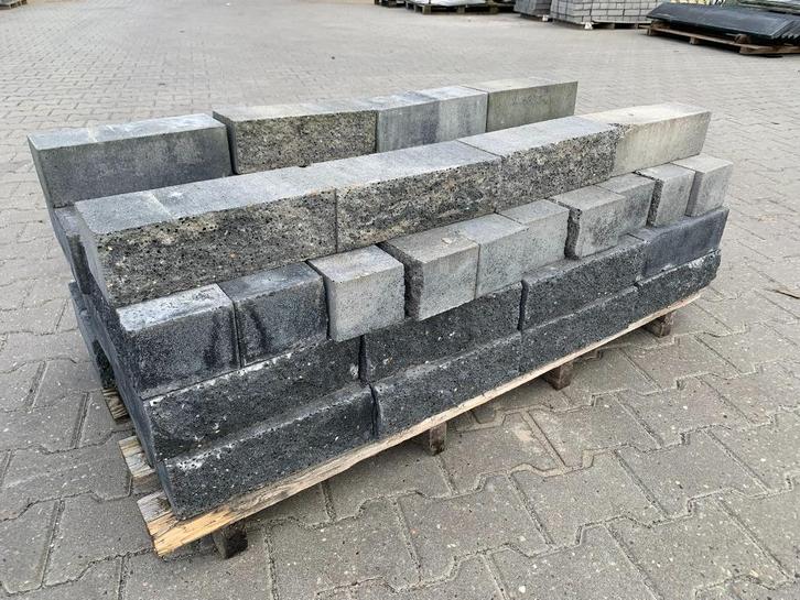 Stapelblok Wallblock 12x10x31 cm Antraciet/Grijs - J&W 78, Tuin en Terras, Bielzen en Borders, Nieuw, Blok, Beton, Minder dan 25 cm
