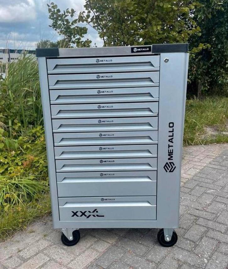 Metallo kar met electrische gereedschap 10 laden 10 vol, Auto diversen, Autogereedschap, Nieuw, Ophalen of Verzenden