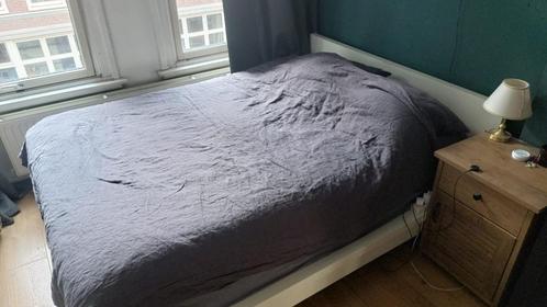 IKEA bed met lattenbodems, Huis en Inrichting, Slaapkamer | Bedden, Gebruikt, Tweepersoons, 140 cm, 200 cm, Hout, Wit, Ophalen