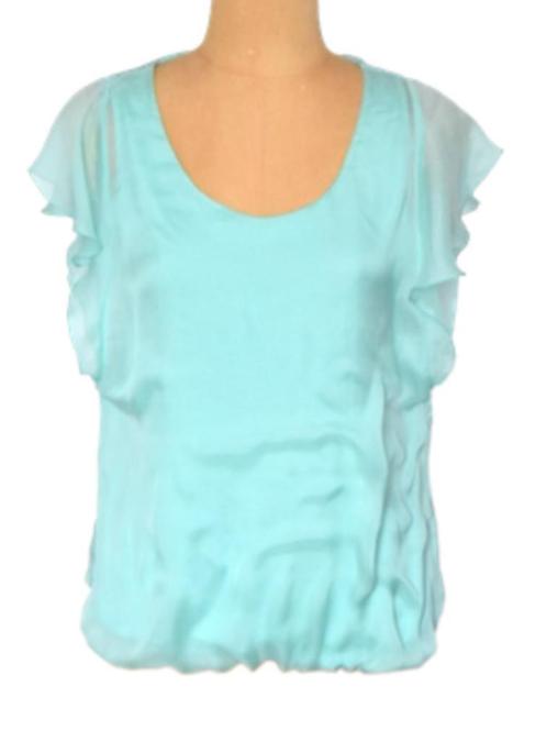 Nieuwe Hallhuber 100% zijde topje, top, Mt. M, Kleding | Dames, Tops, Nieuw, Maat 38/40 (M), Blauw, Zonder mouw, Verzenden