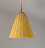 Lamp 2 Stil Novo geel en rood gestreepte glazen hanglampen, Ophalen of Verzenden