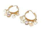 18 karaat Gouden Oorbellen Wokkels met Bedeltjes en Hartjes, Sieraden, Tassen en Uiterlijk, Oorbellen, Jw, Nieuw, Ophalen of Verzenden