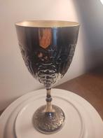 Verchroomde metalen bokaal - 22 cm hoog, Ophalen of Verzenden