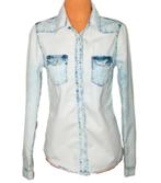 Seven Sisters blouse, spijkerblouse, blue, Mt. XS, Kleding | Dames, Blouses en Tunieken, Zo goed als nieuw, Maat 34 (XS) of kleiner