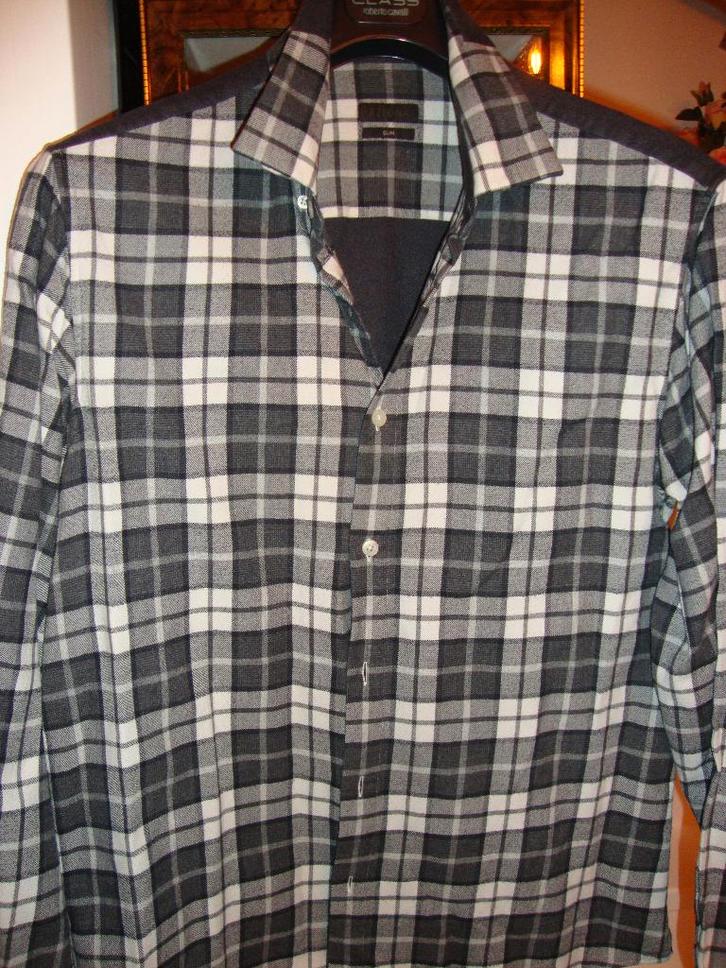 Zegna slim Geruit flanellen overhemd XL, Kleding | Heren, Overhemden, Zo goed als nieuw, Halswijdte 43/44 (XL), Grijs, Ophalen of Verzenden