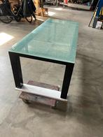 Tafel met glazen blad, Huis en Inrichting, Tafels | Salontafels, Ophalen, 100 tot 150 cm, 50 tot 75 cm, 200 cm of meer