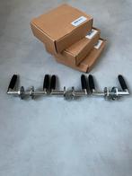 3x Deurklink Impresso Swindon op Rond rozet chroom/zwart, Verzenden, Gebruikt, Chroom, Klink of Kruk