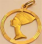 Prachtige grote gouden hanger Koningin Nefertiti 18 karaaats, Verzenden, Nieuw, Goud, Goud