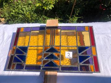 Glas in lood raam 62x35 - jaren 20  beschikbaar voor biedingen