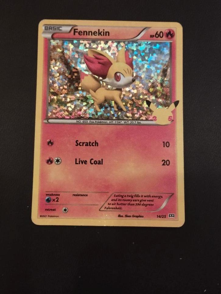 Fennekin 25th Celebrations Mcdonalds, Hobby en Vrije tijd, Verzamelkaartspellen | Pokémon, Nieuw, Losse kaart, Ophalen of Verzenden