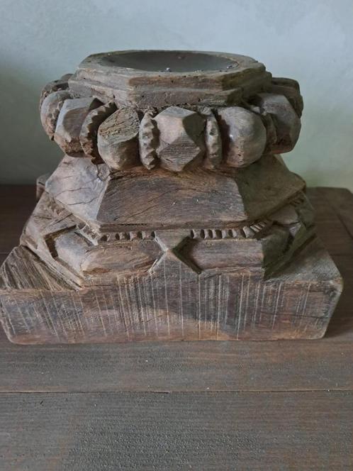Mooie landelijke oude poer / kandelaar, Antiek en Kunst, Curiosa en Brocante, Ophalen
