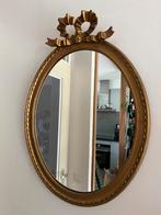 Antiek Houten Ovale Spiegel met Gipsen Strik jaren 60, Ophalen of Verzenden, Ovaal, Minder dan 50 cm