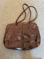 Leren Tas claudio Ferrici, Sieraden, Tassen en Uiterlijk, Tassen | Damestassen, Ophalen of Verzenden, Gebruikt, Bruin, Handtas